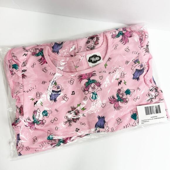 DREAMWORKS TROLLS POPPY LITTLE GIRLS SLEEVELESS PINK ROMPER SIZE 7-8 BRAND NEW - Picture 2 of 6